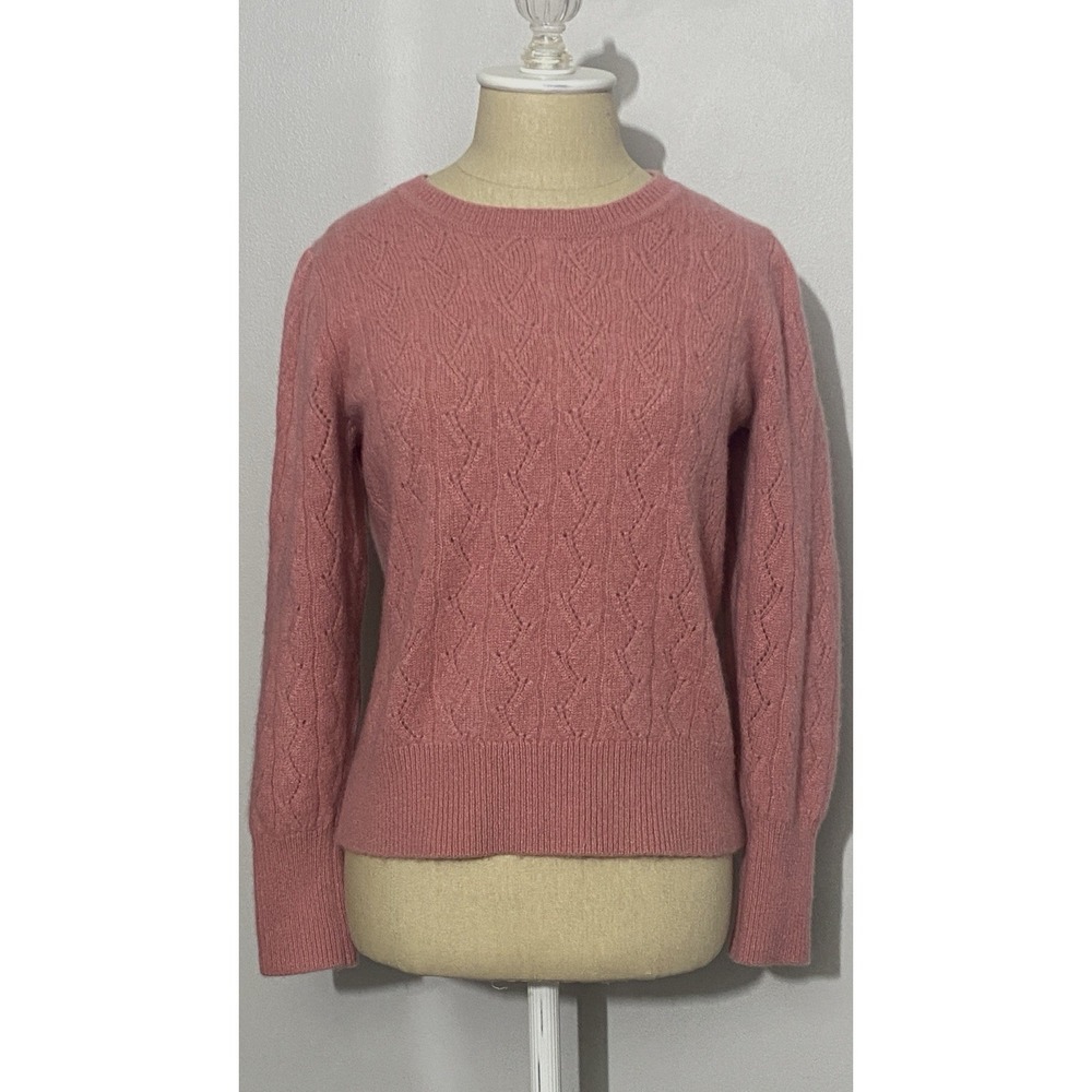 SAKS Fifth‎ Avenue 100% Cashmere Sweater Pink Knit Pullover Quiet Luxury Classic
